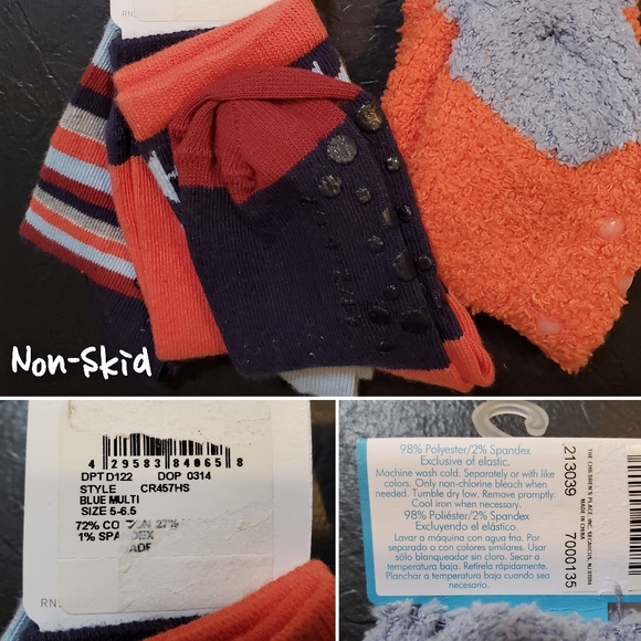 🚩 SALE 4 pair Socks NWT Toddler Non-Skid - Picture 3 of 4